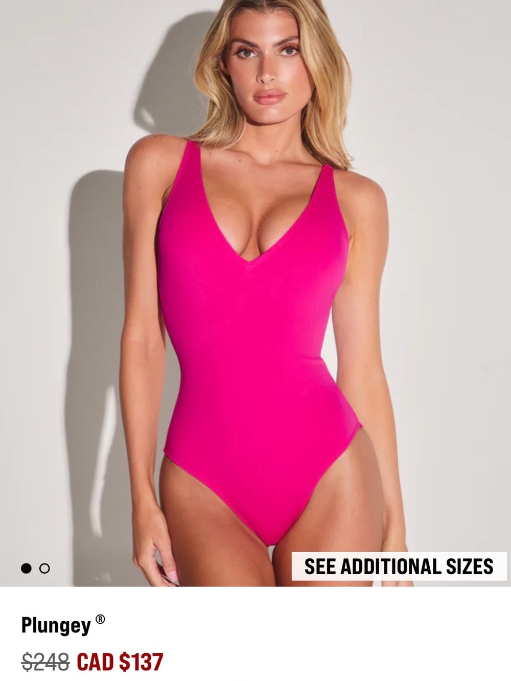 Plungey Hot Pink Plunge V-Neck One-Piece Swimsuit